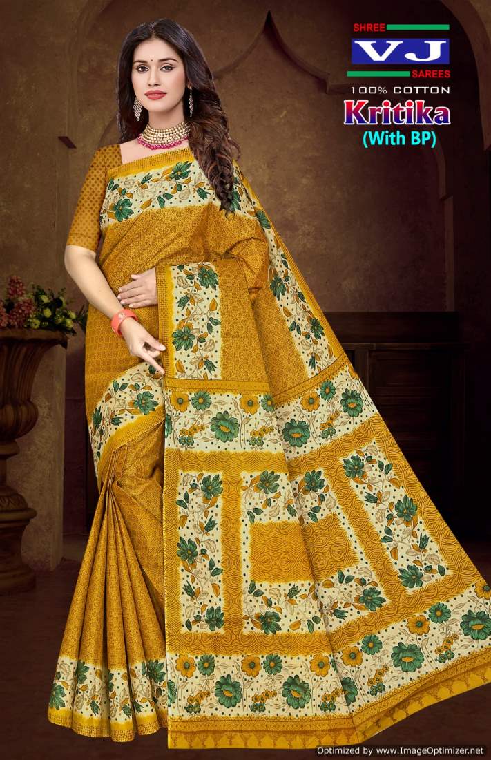 Kritika Vol 1 By By Shree VJ Daily Wear Cotton Printed Sarees Wholesale Market In Surat